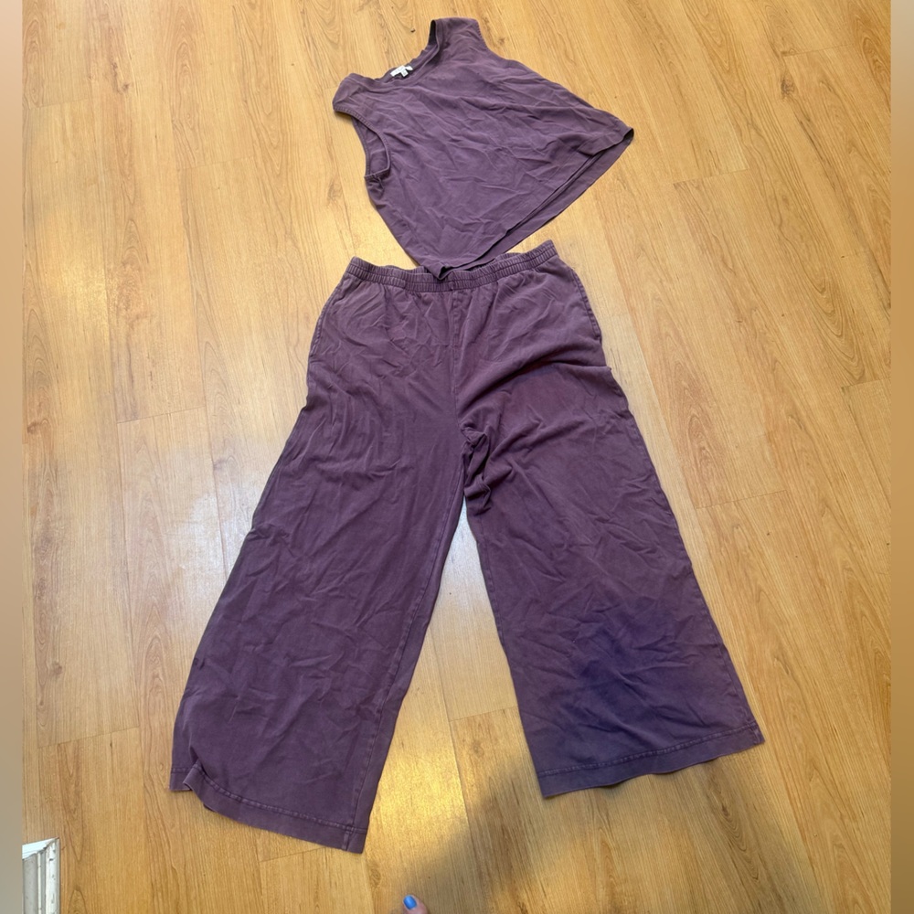 Z Supply Women's Wide Leg Pants Set in Plum Purple